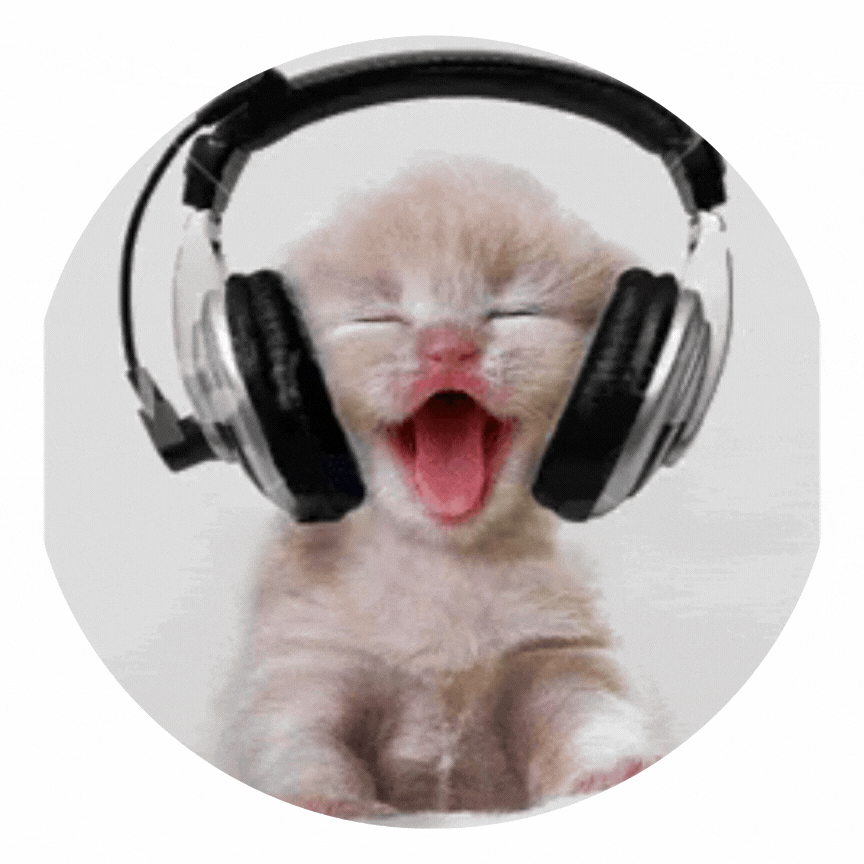 Gif gato escutando música